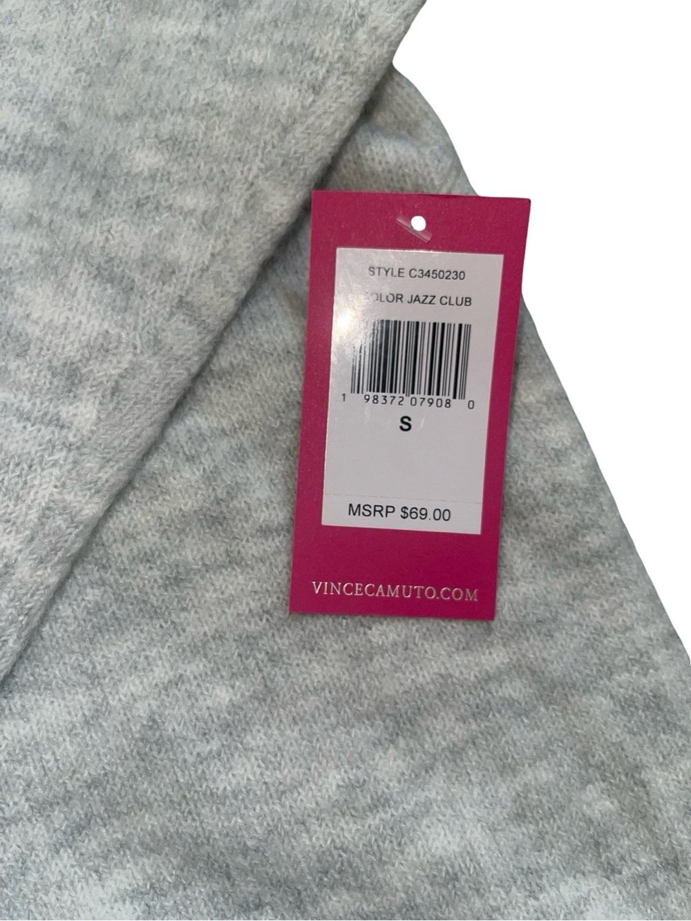 NWT Vince Camuto Light Gray Center Seam Cozy Crewneck Sweater - Picture 3 of 6